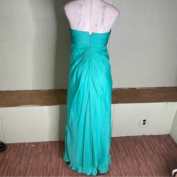 Vintage Y2K Mermaid Fairy Fantasy Cache Turquoise Beaded Halter Prom Gown 4 - Picture 5 of 13